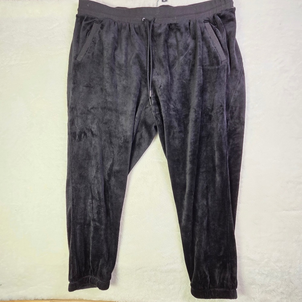 Athleta Recover Cozy Black Velour Plush Jogger Pants Plus 3X NWT